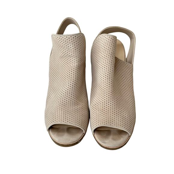 Cole Haan Callista Suede Open Toe Slingback Perforated Sandal Beige Summer 8 - Picture 5 of 8